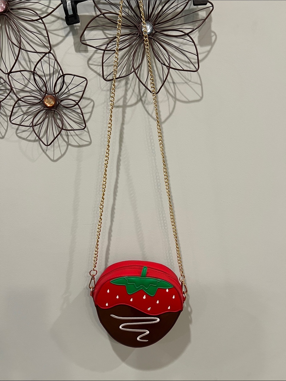 Red Strawberry Chocolate Crossbody Bag – Novelty Women’s Accessory